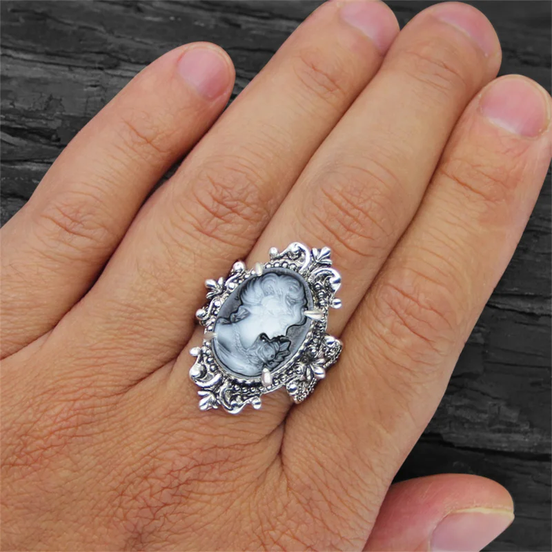Женское винтажное кольцо в виде камеи 6 цветов |