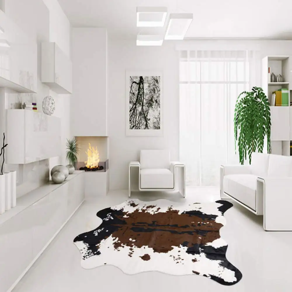 Ковер из воловьей кожи нескользящий ковер искусственного меха коврик с принтом