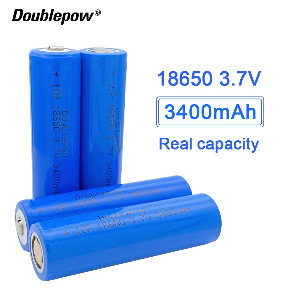 Новая Оригинальная батарея Doublepow 18650 3 7 в 3400 мАч литиевая аккумуляторная для