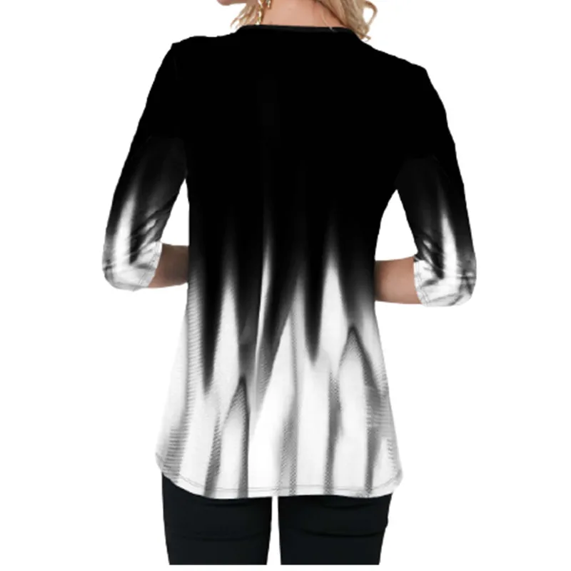 

Tie Dye Gradient Print T Shirt Women Short Sleeve V-Neck Cross Top 4XL 5XL Plus Size Female T Shirts Casual Tops Summer 2021 New
