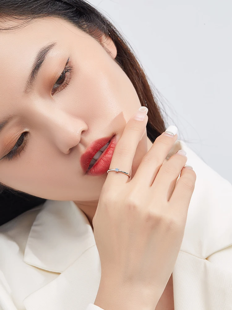 

CFK Real 925 Sterling Silver Ring Zircon Green Multicolor Wedding Rings for Women Minimalist Thin Circle Gem Rings Jewelry