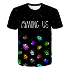 Футболка для мальчиков и девочек, с 3D-принтом из мультфильма among us, летняя забавная футболка с короткими рукавами