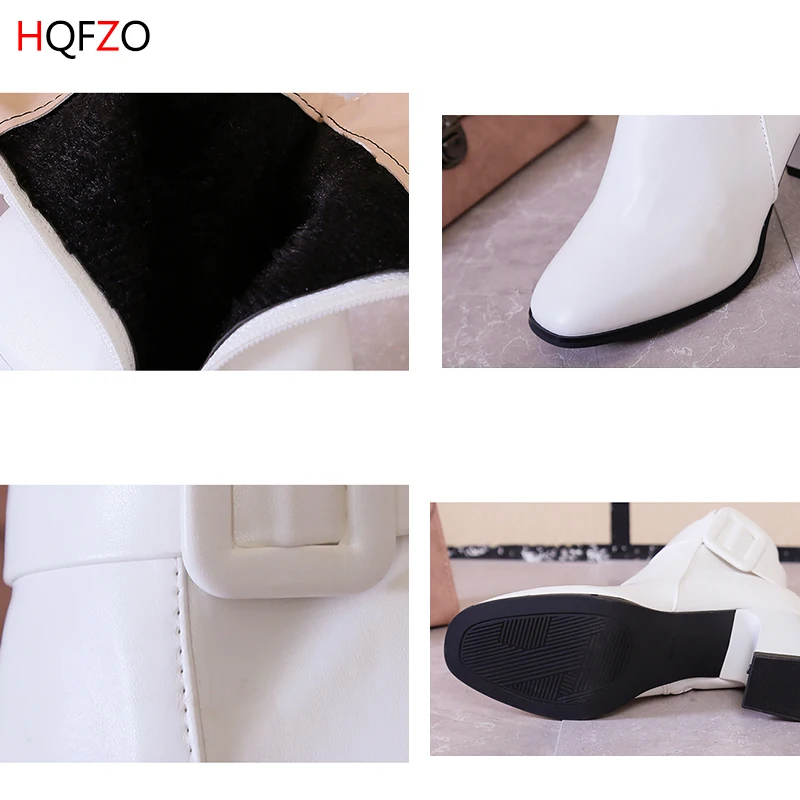 Женские ботильоны на высоком каблуке HQFZO осенне-зимняя обувь ботинки из