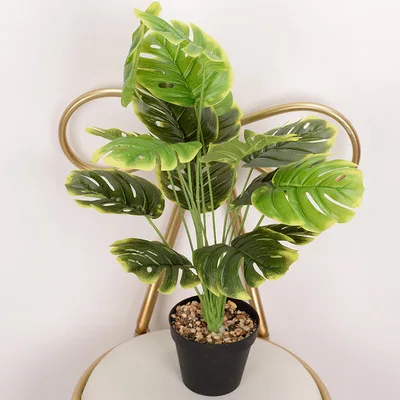 

18 Turtle Back Leaf Artificial Flowers Home Hotel Company Decoration Artificial Plant Garden Green Plants Potted Plant Wall DIY