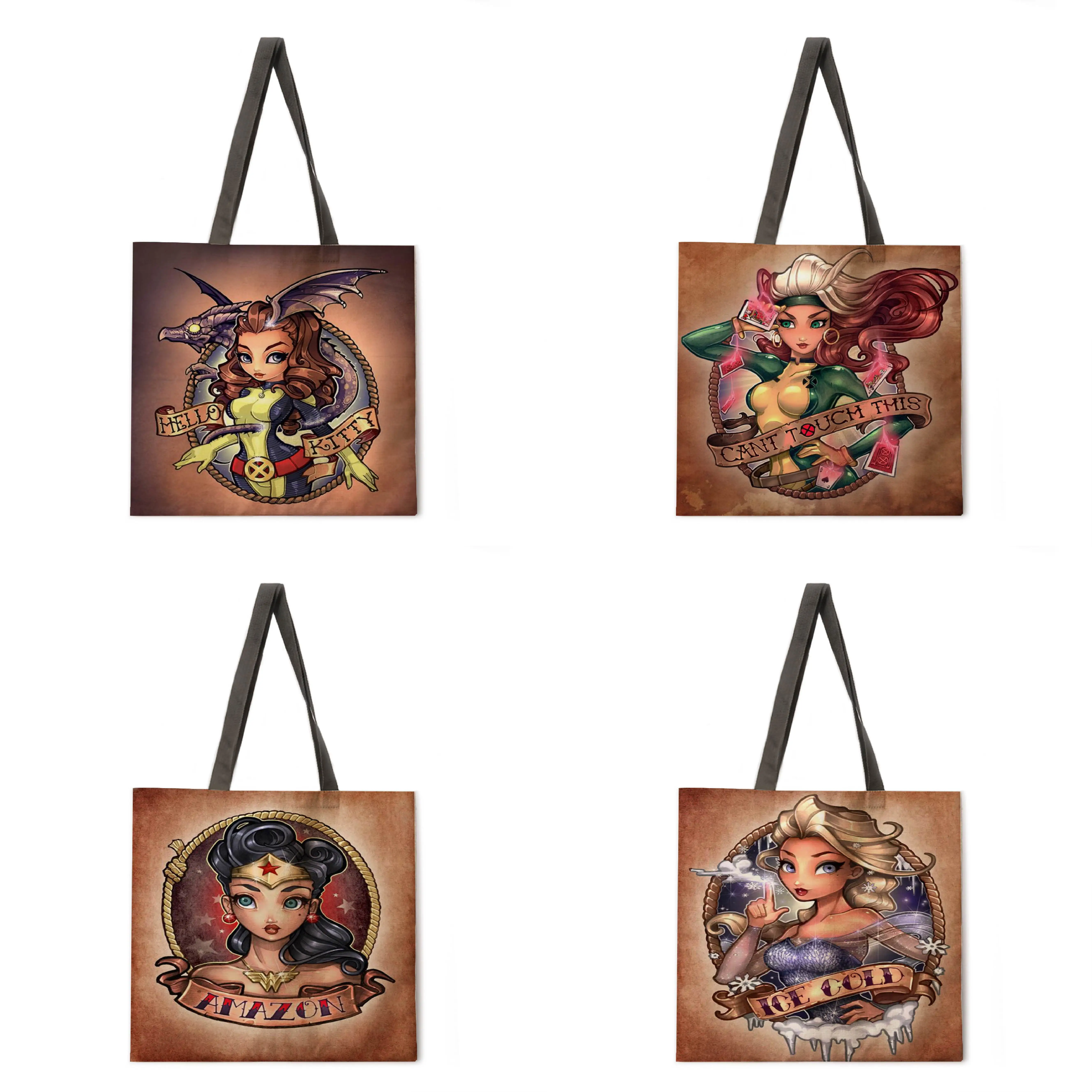 

Princess Angel Printed Handbag Ladies Casual Handbag Ladies Bag Shoulder Bag Foldable Shopping Bag Outdoor Beach Bag