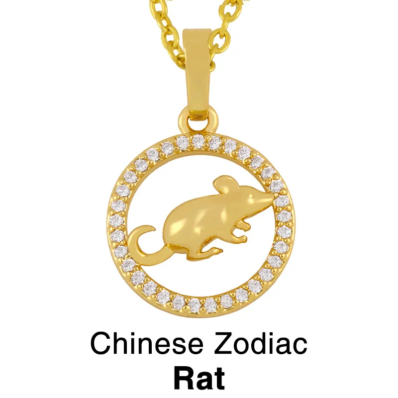 Китайские знаки зодиака ожерелье с подвеской в виде змеи мыши коровы овцы