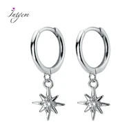 925 sterling silver hoop earrings star design light star ear buckle female simple small fresh zircon earrings jewelry for women