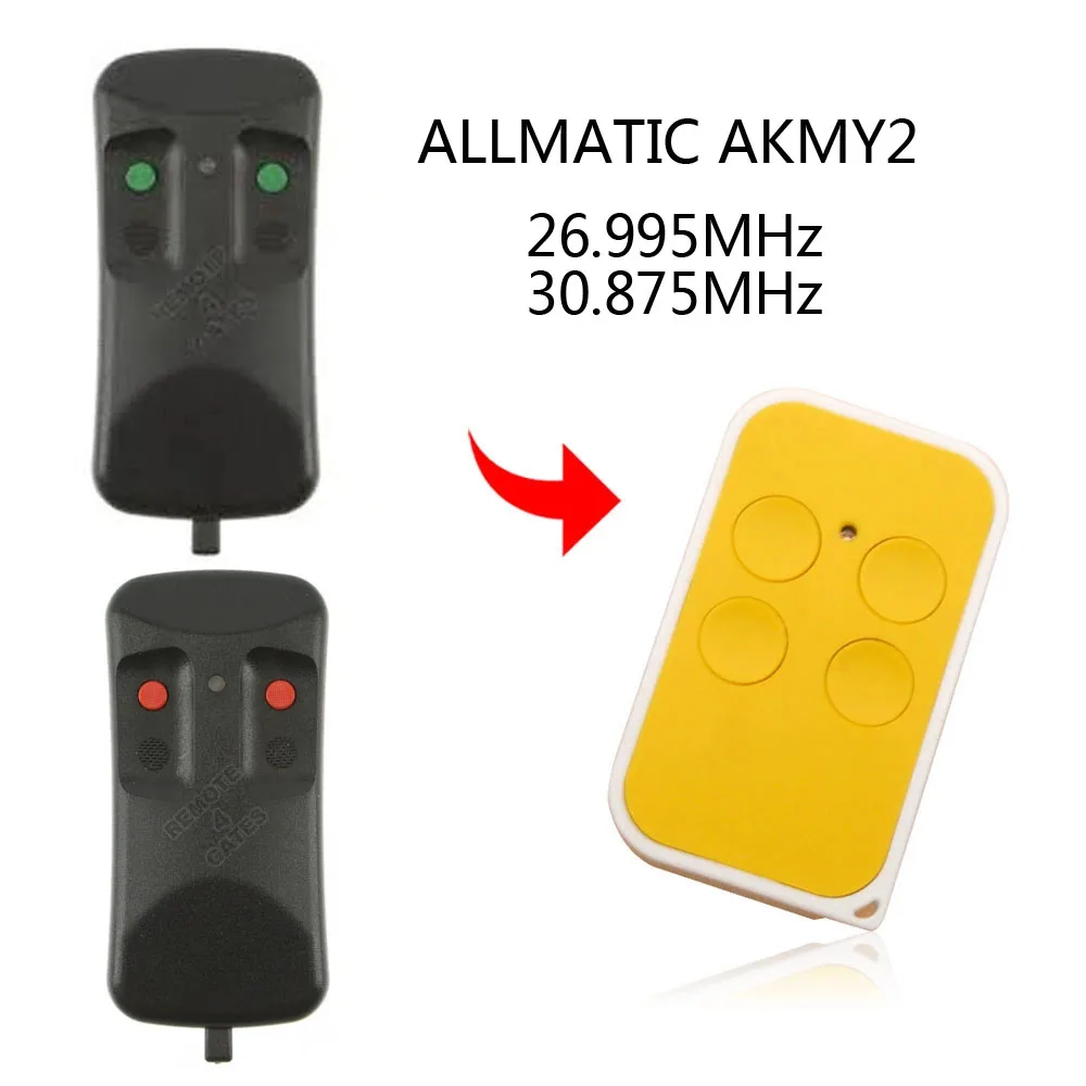 

Пульт дистанционного управления ALLMATIC AKMY2, 26,995 МГц, 30,875 МГц, низкочастотные ворота, управление гаражными дверями