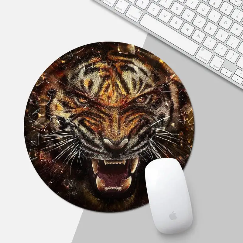 

tiger Durable Rubber Mouse Mat Pad Round Non-slip Cushion