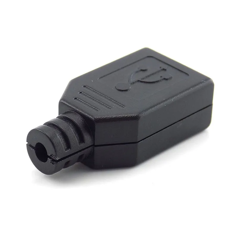 3 в 1 гнездовой разъем USB 2.0 типа A 4-контактный с черной пластиковой крышкой сделай