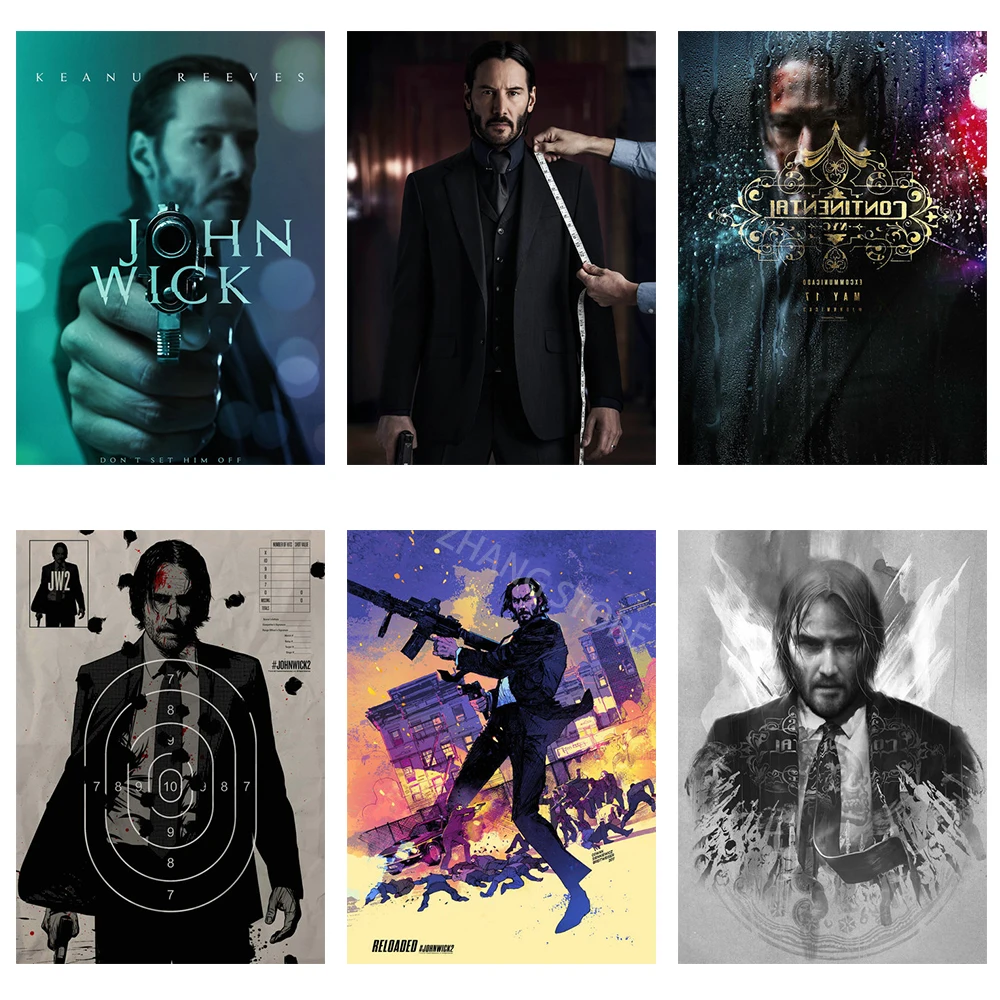 Джон фитиль кино персонаж плакат Холст Картина принты картины подходит для