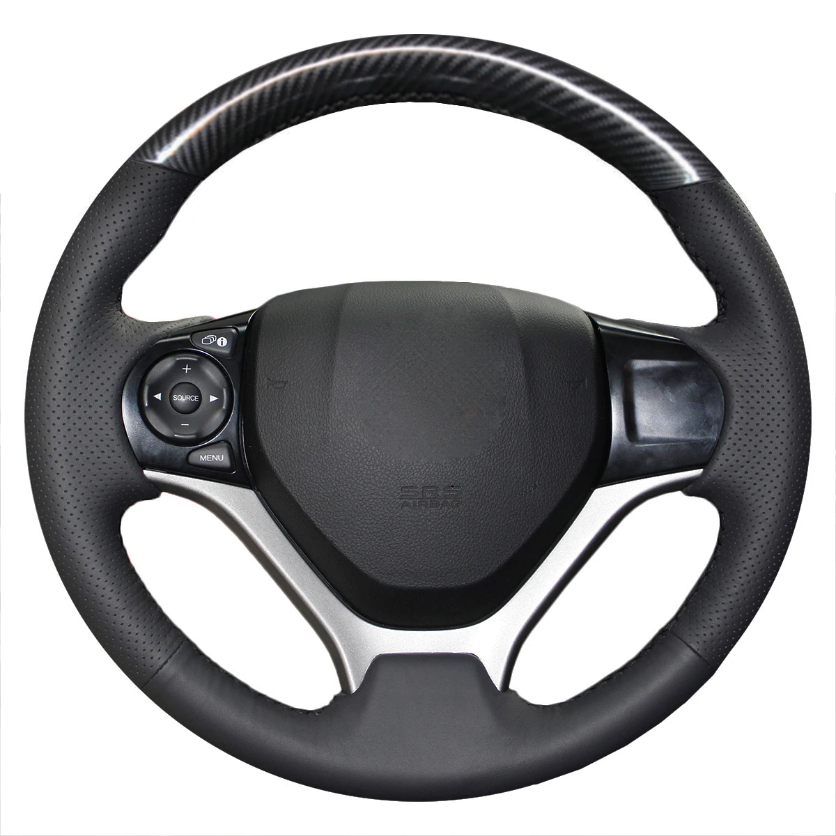 Черный чехол Yuji-Hong из натуральной коровьей кожи для Honda Civic IX 2012-2015 - купить по