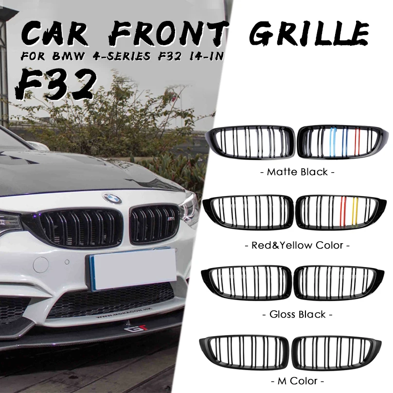 1 пара глянцевая/матовая Черная передняя решетка для радиатора двойная M4