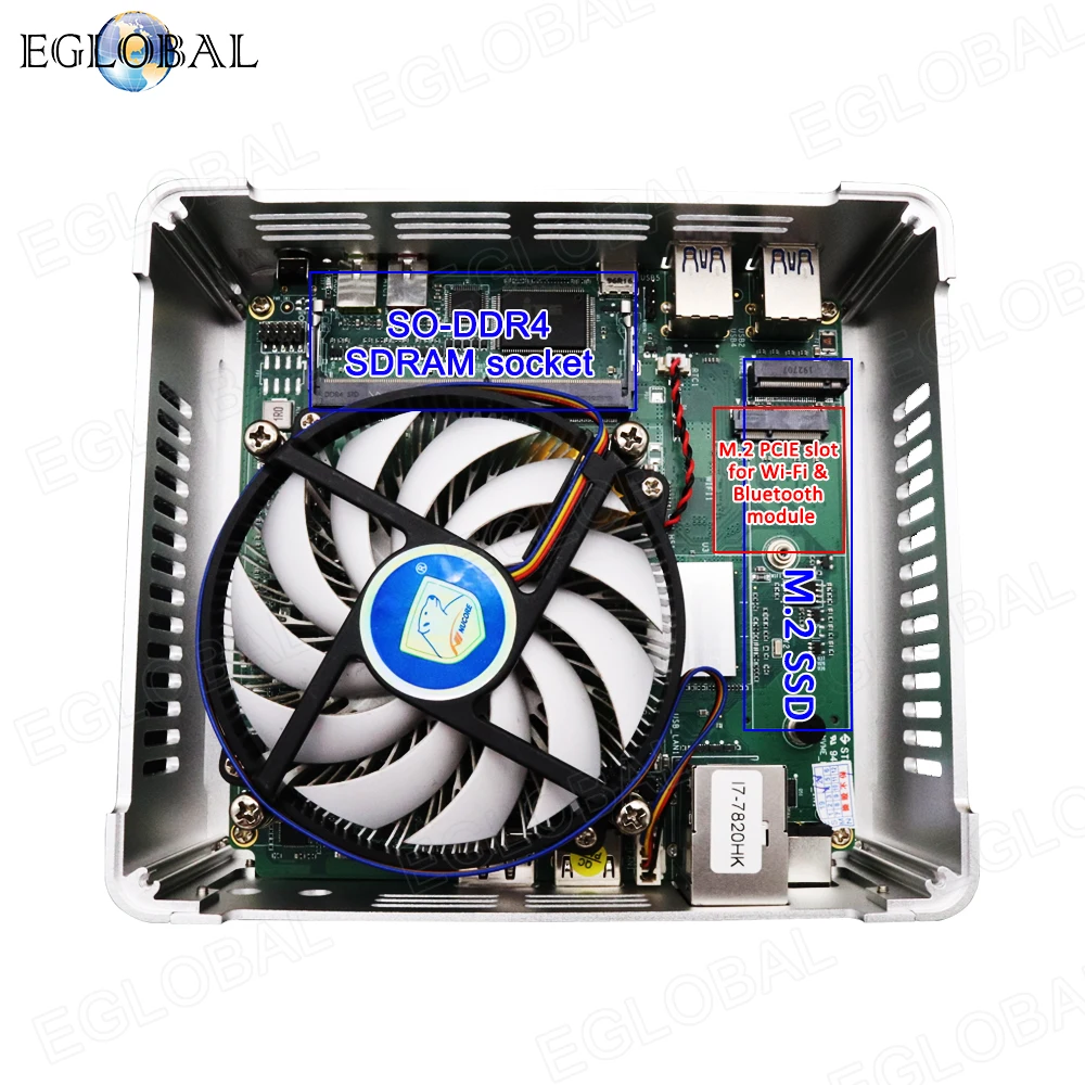 Eglobal Новый мини ПК Intel Core i5 7300HQ i7 7820HK DDR4 Windows 10 Linux 4K игровой UHD HTPC HDMI DP Minipc компьютер
