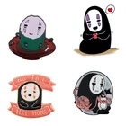 Брошь на лацкан из японского аниме, эмалированная, с изображением унесенных призраками персонажей из мультфильма Человек без лица, путешествие по чихиро, металлические украшения