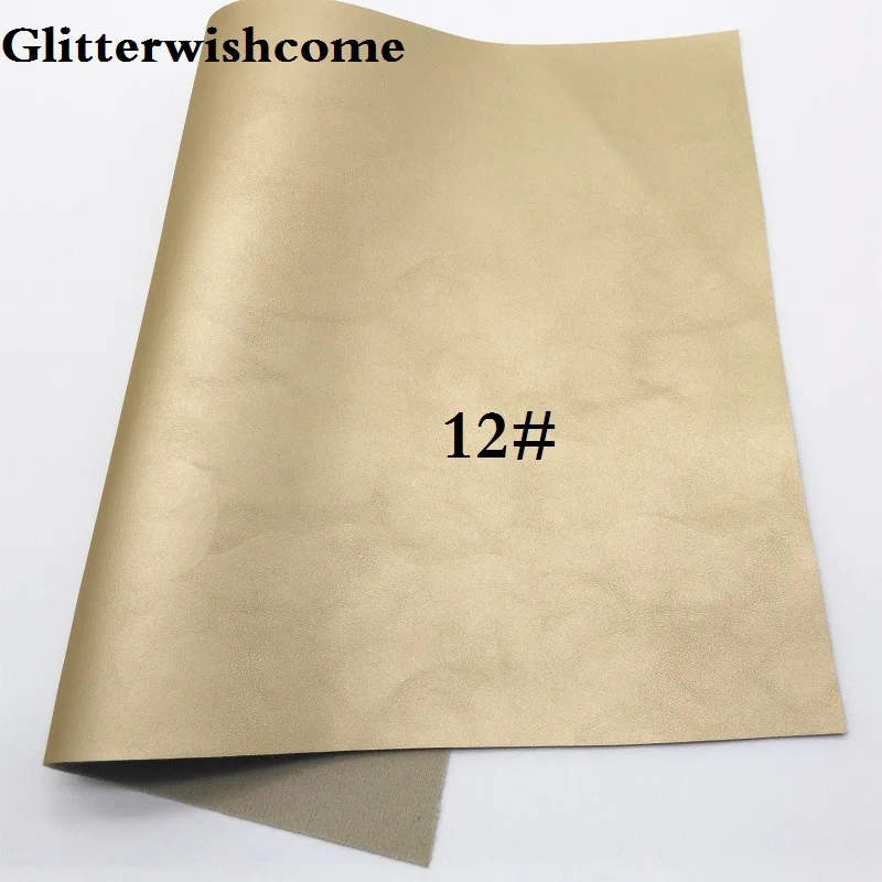 12 Glitterwishcome 30X134 см мини рулон синтетическая кожа, Флуо металлик гладкая кожа ткань винил для луков, GM015A - Цвет: 12