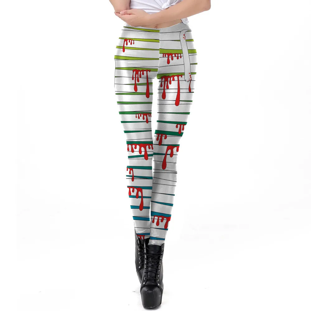 Модные леггинсы сексуальные повседневные очень эластичные для хеллоуина гетры