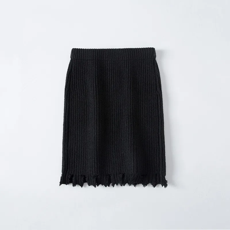 Вязаная Шерстяная Юбка для маленьких девочек однотонная Теплая юбка в полоску