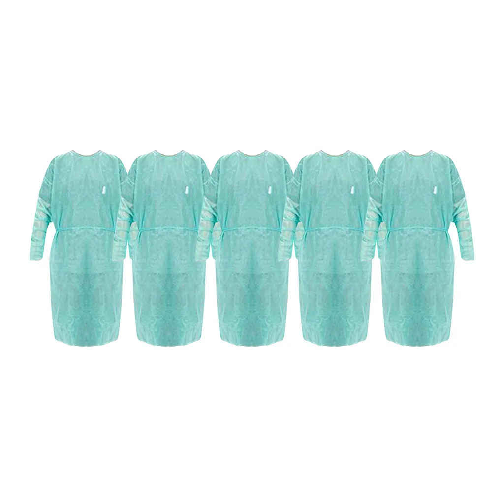 

5pcs Disposable Coverall Protective Suits Clothes Gown Green work clothes jumpsuits werkkleding gown blouse jetable Workwear