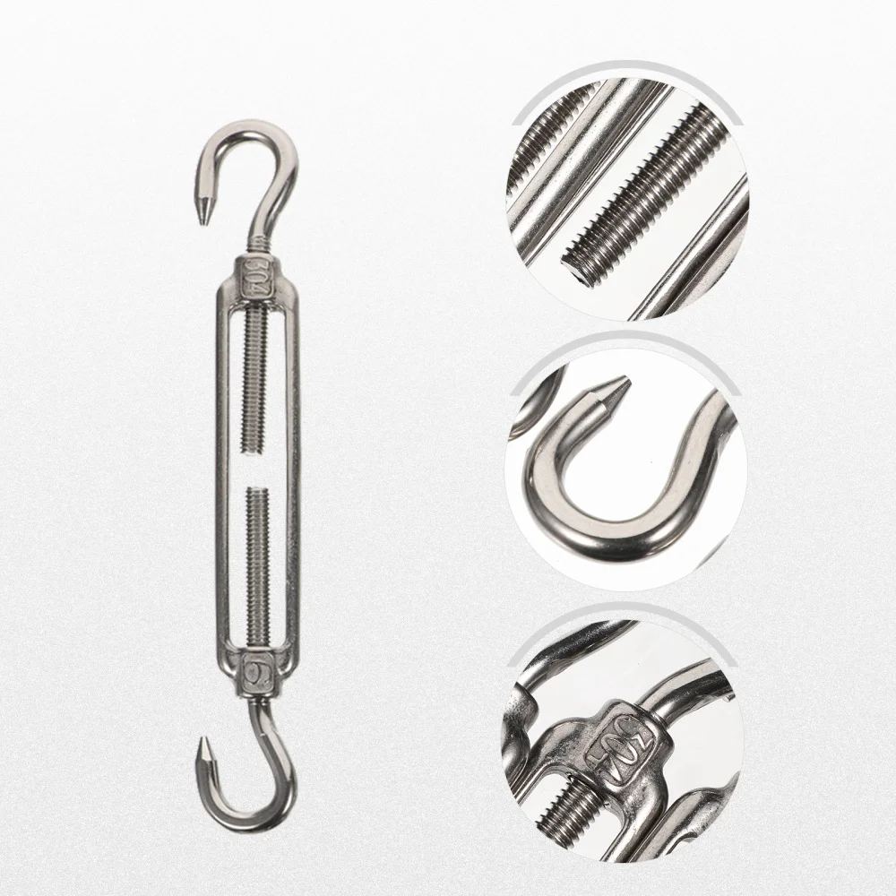 

8pcs Turnbuckle Screw Hook To Hook Strainer Fence Draw-in Bolt Rope Tensioner
