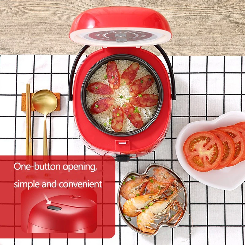 Kbxstart 1.2L Mini Electric Rice Cooker Lunch Box Multifunction Cooking Pot Non-stick Liner Food Steamer Stew Soup Porridge 200W | Бытовая