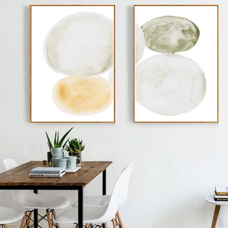 Абстрактное настенное искусство минималистское полотно Teal Декор плакаты и