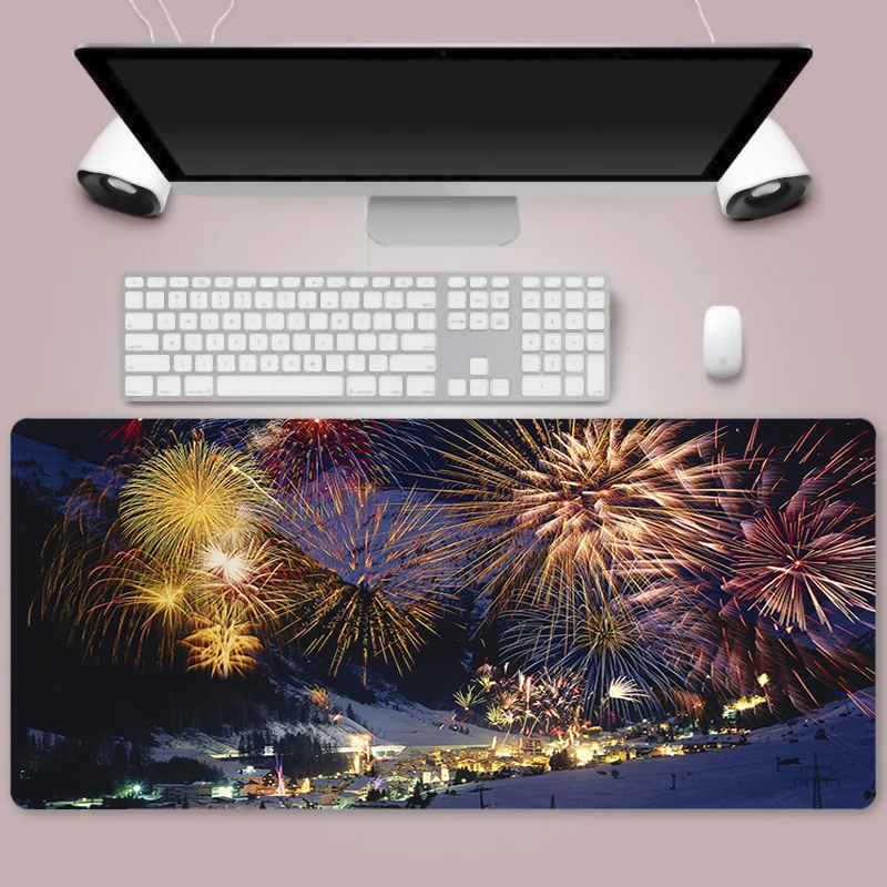 

Fireworks Rubber Keyboard Pad Large Mouse Pad High Speed Gaming Mouse Pad Gamer Console Desktop Pad PC Notebook Computer