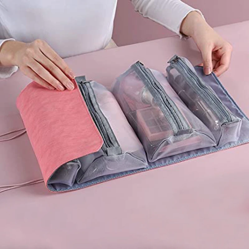 

1PCS Women Men Makeup Cosmetic Bag Simple Travel Organizer Fashion Necessary Small Large Black Toiletry Bags Pouch