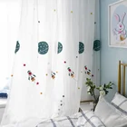 Мультяшный детский оконный экран для гостиной, спальни, современные прозрачные тюлевые занавески с принтом, занавески, шторы, украшение для комнаты для мальчиков