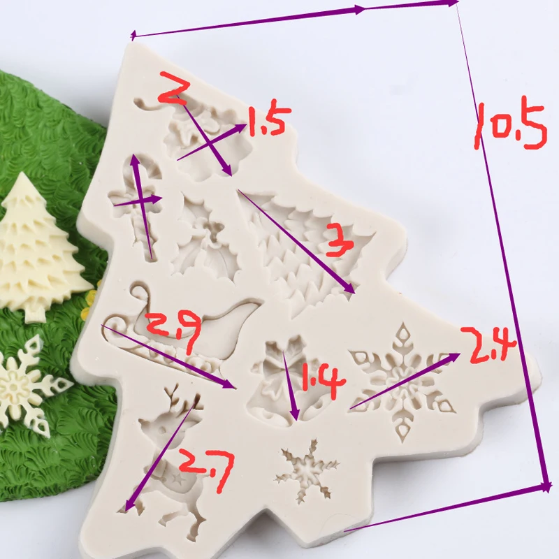 

DIY Silicone Handmade Cake Mould Christmas Tree Elk Snowflake Mold Chocolate Cake Decoration Mold Baking Kitchen PastryTools