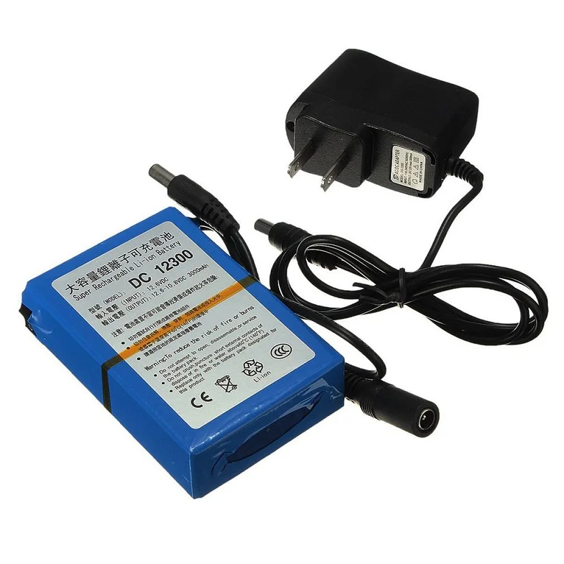12V 3000 мА/ч, Перезаряжаемые литий-ионный аккумулятор для хранения Батарея светодиодный светильник резервного копирования Мощность Резервный источник электропитания - Цвет: US plug