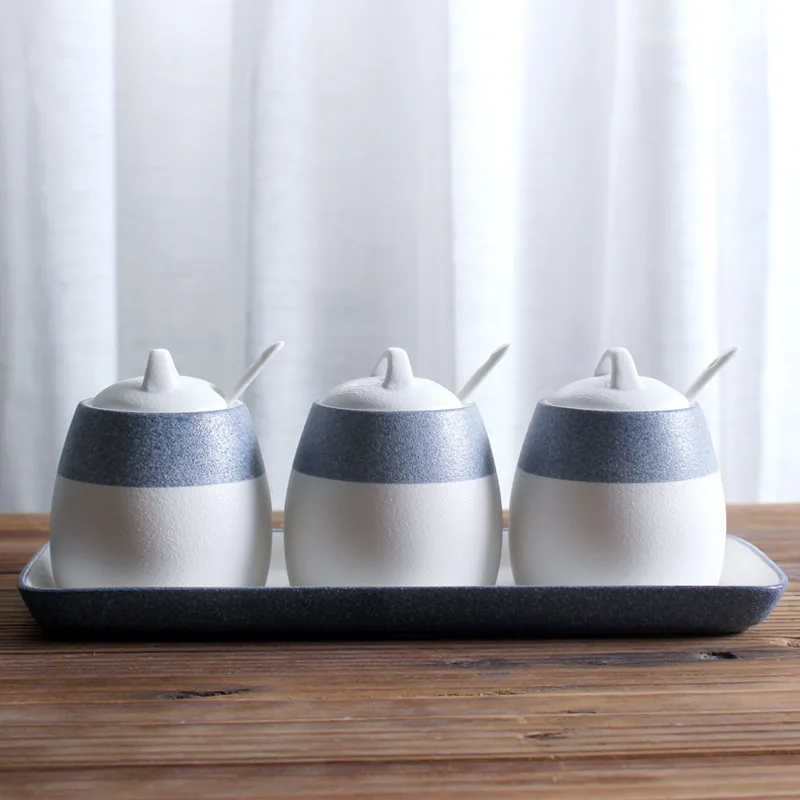 Японский стиль Снежинка глазурь керамическая крусетная банка солонка кухонные