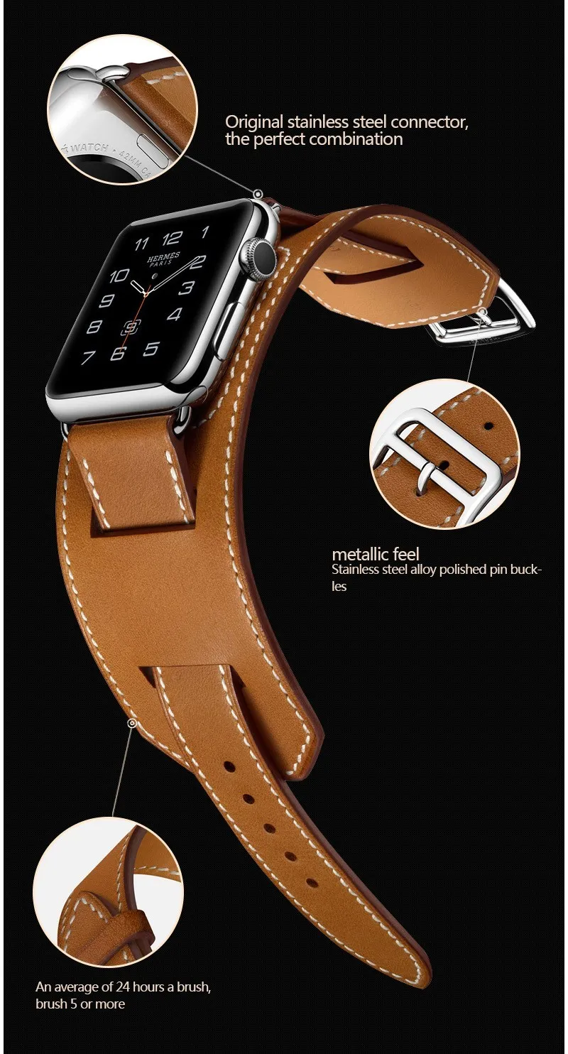 Ремешок из натуральной кожи, двойной браслет, ремешок для часов для Apple Watch, 44 мм, 40 мм, 38 мм, 42 мм, iwatch, серия 5, 4, 3, 2, замена