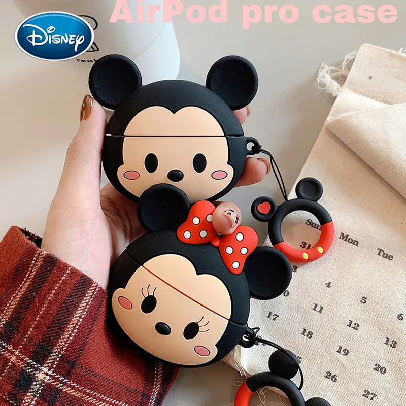 

Disney Cartoon Minnie Mickey Protective Sleeve Silicone Cute Apple 3 Generation Wireless Bluetooth Headset Shell Accessory Toy