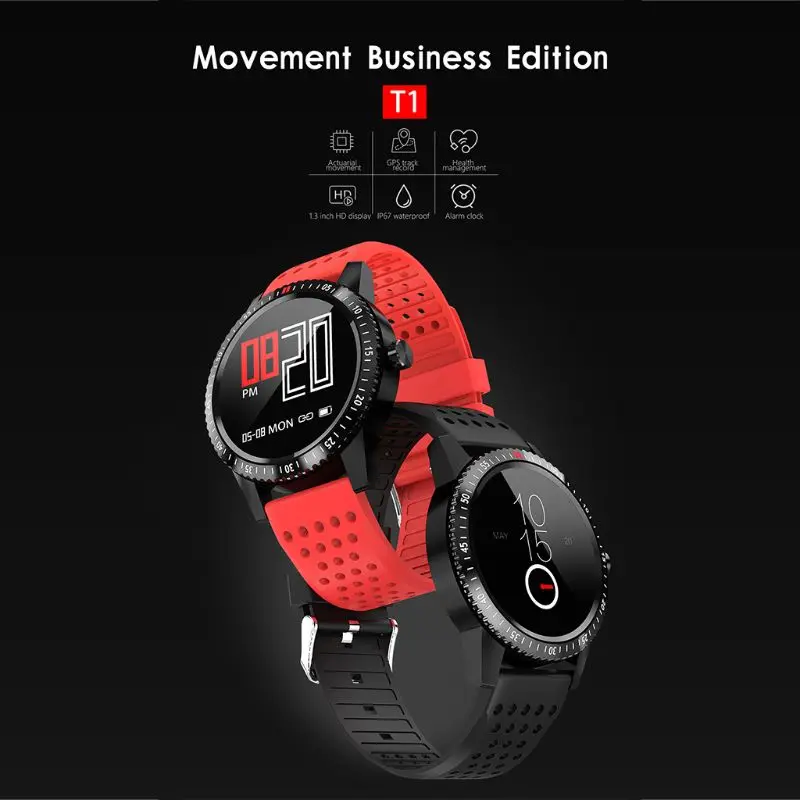 t1 smartwatch ip67 waterproof wearable device heart rate monitor color display smart watch for android ios 30 days standby free global shipping