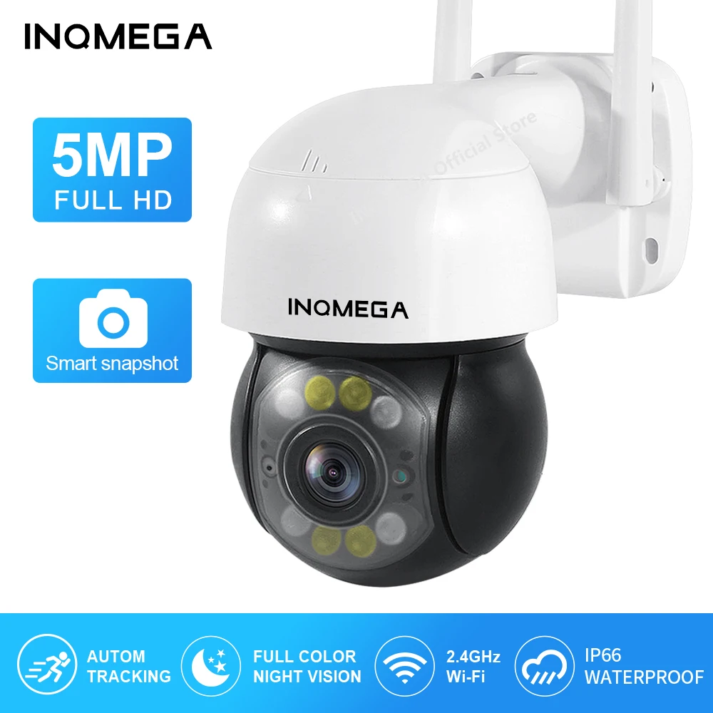 INQMEGA 5MP / 3MP HD PTZ IP камера для улицы полноцветная ночное видение WiFi охранное