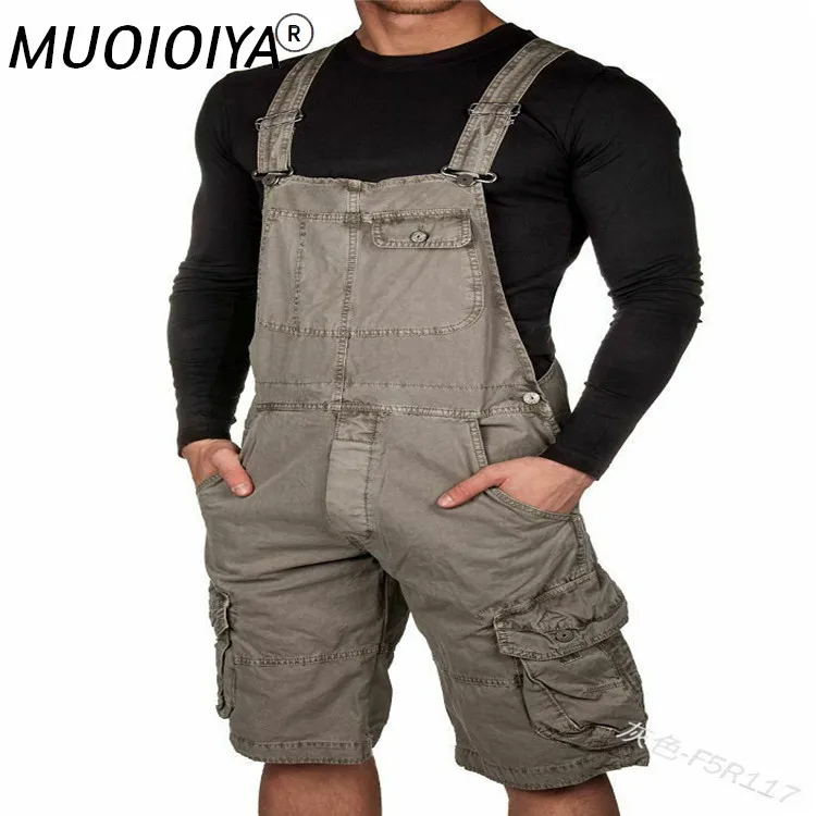 

Модные мужские джинсовые комбинезоны, шорты, корейский комбинезон с карманами, джинсовые брюки, Повседневная Уличная одежда, мужские комби...