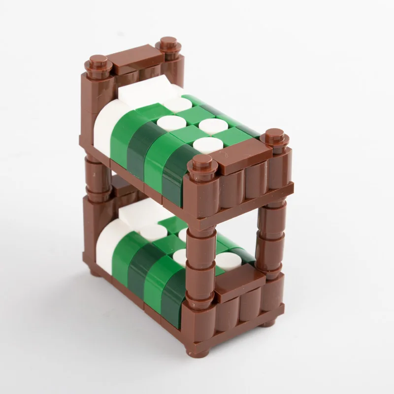 DIY строительные блоки украшения мебель двойная кровать одна двухъярусные кубики