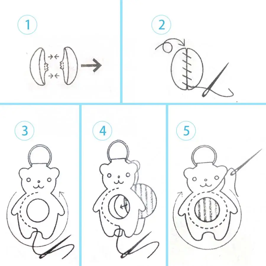 Keychain Key Chain Accessories Split Leather Pig Pattern DIY Hand-Made Craft Gift | Дом и сад