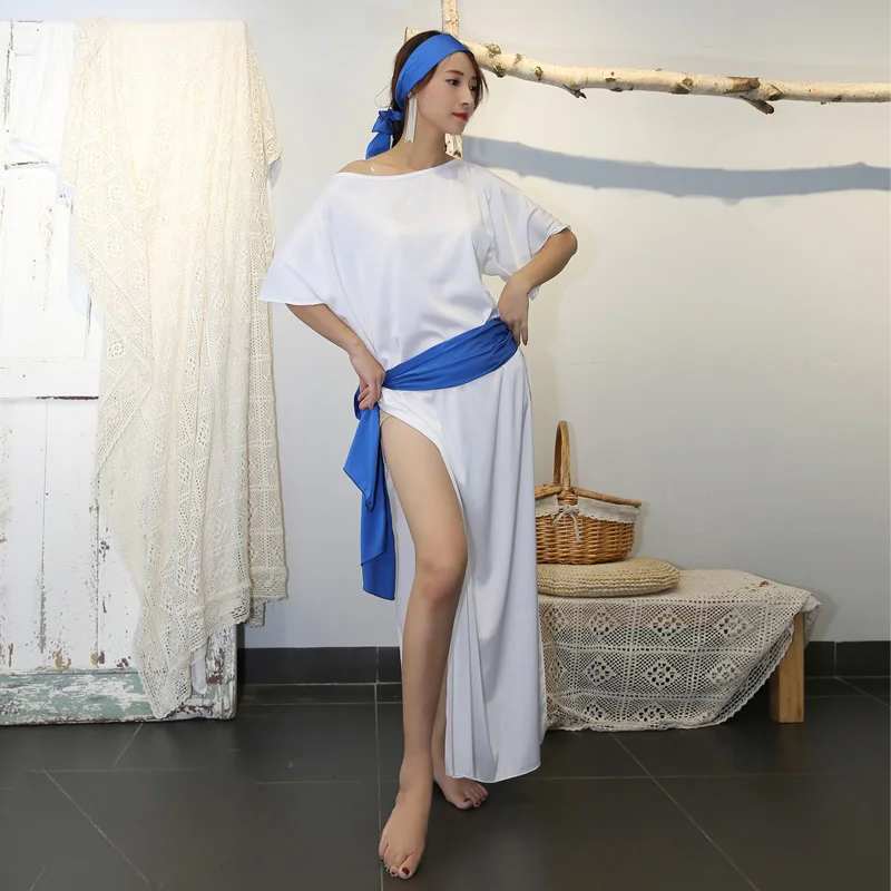 Dark blue 4 шт./компл. танец живота одежда новая Балади одежда для акробатики потертые костюмы платье национальные халаты - Цвет: Dark blue
