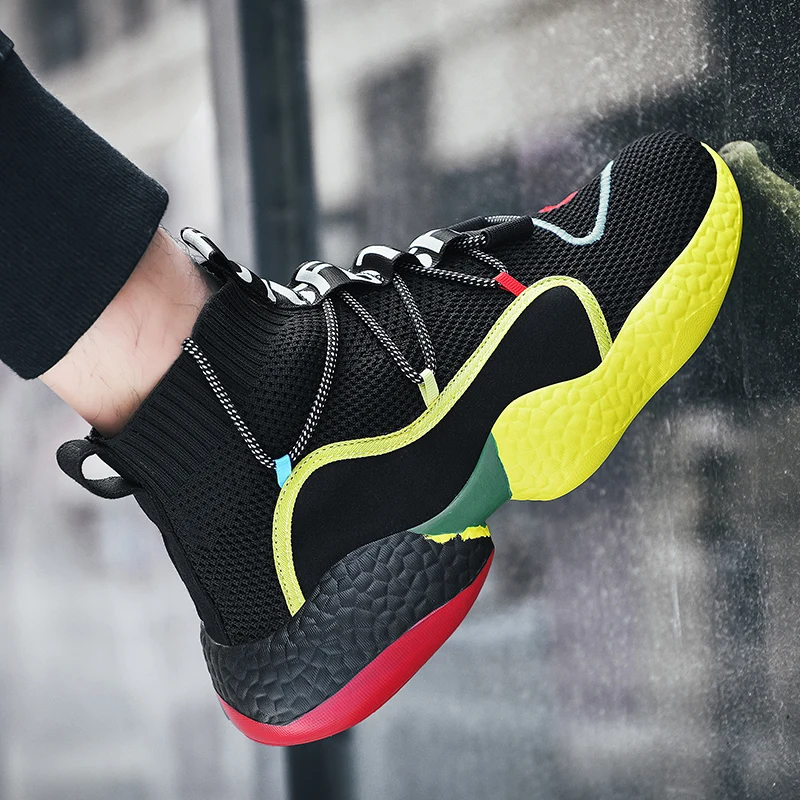 Мужские кроссовки-носки модные мужские кроссовки высокие Легкая сетчатая обувь