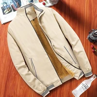 newest mens fleece jackets stand collar casual bomber autumn winter male outerwear coats male jacket brand mens clothing