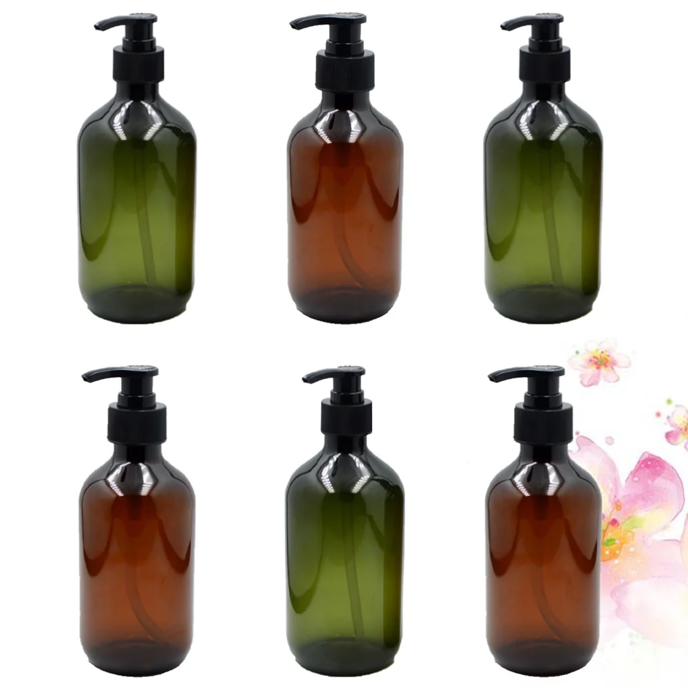 

6Pcs 300ml Lotion Bottle Shampoo Container Bottle Hand Sanitizer Bottle Portable Pump Bottle Empty Storage Container (Green