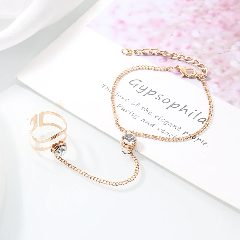 Хрустальный Браслет-цепочка модные геометрические инкрустированные стразы