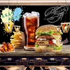 Классический гамбургер, кока-фри, настенная бумага, 3D, фаст-фуд, гамбургеры, ресторан, промышленный декор, 3D фото, настенная бумага, Papel De Parede 3d