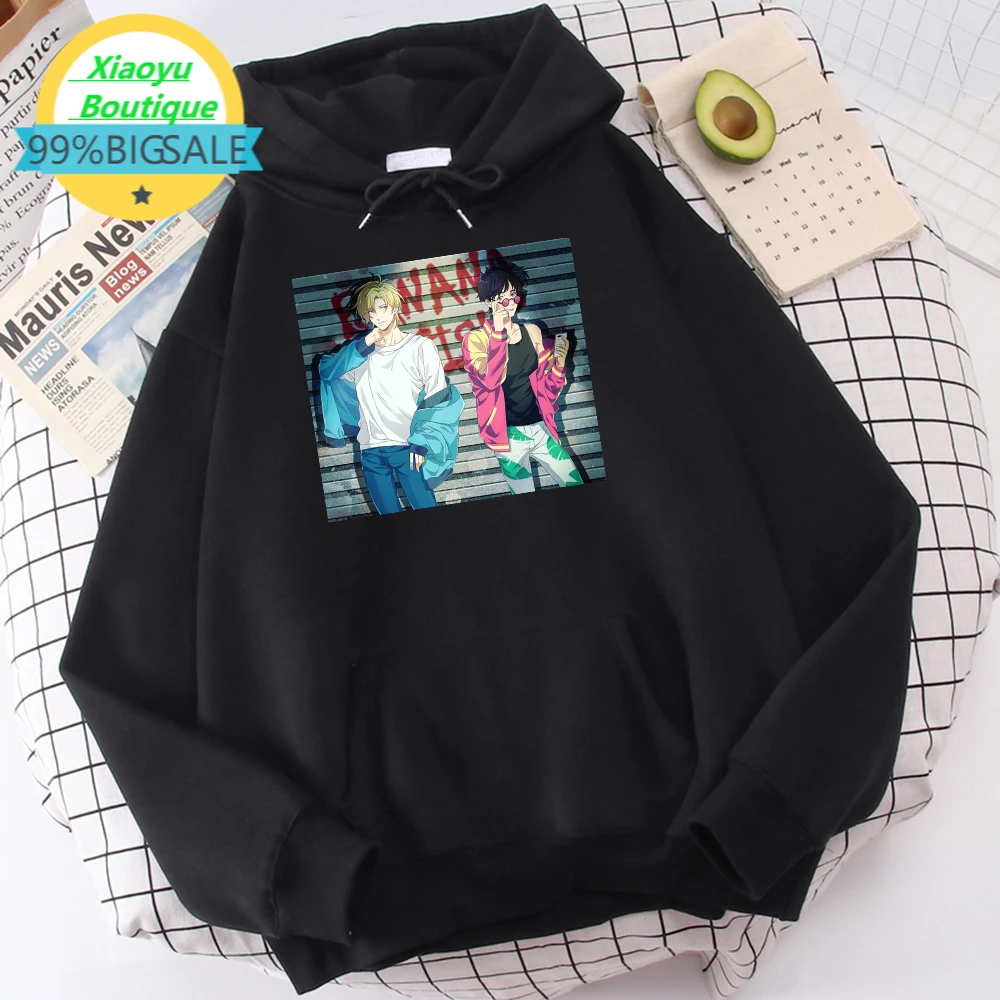 

Худи мужское свободное с круглым вырезом и принтом