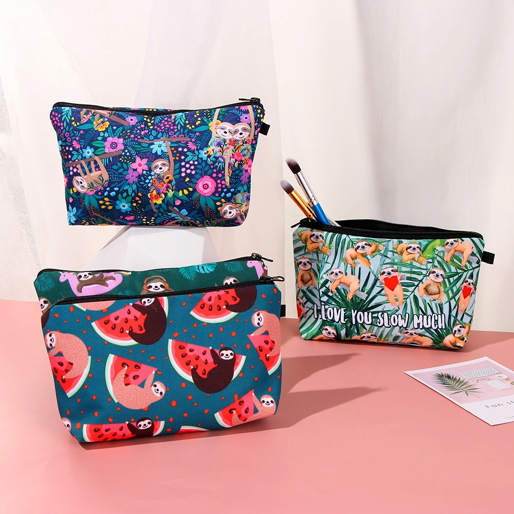 Косметичка Сумка водонепроницаемая с милыми животными для путешествий ленивый 3D