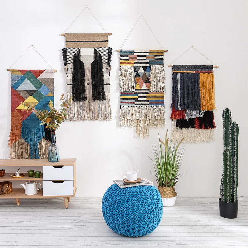 Ручная работа гобелен из макраме Настенный декор мусульманский орнамент Бохо