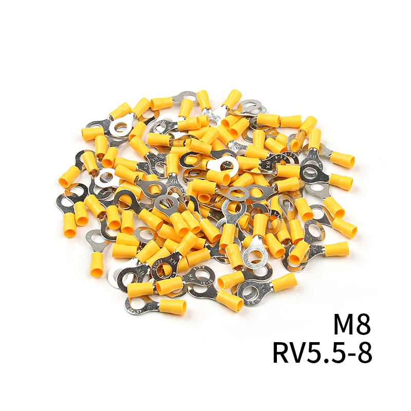 100PCS Ring Lugs Insulated Wire Connector RV5.5-4/ RV5.5-5/ RV5.5-6/ RV5.5-8 Electrical Crimp Terminal Cable | Обустройство дома