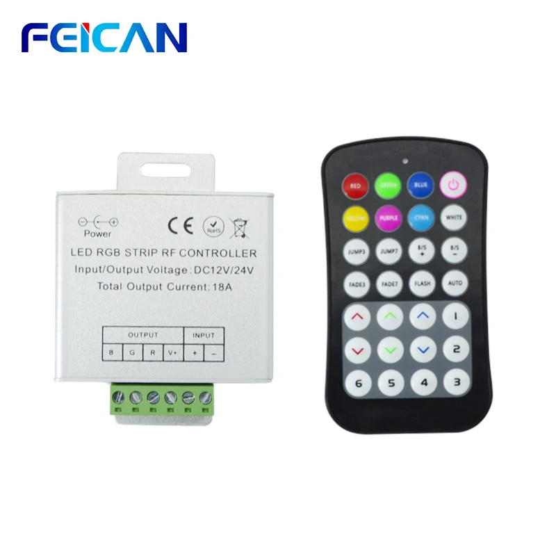 Цветная (RGB контроллер Беспроводной светодиодный DC12 24V 432W Светодиодные ленты